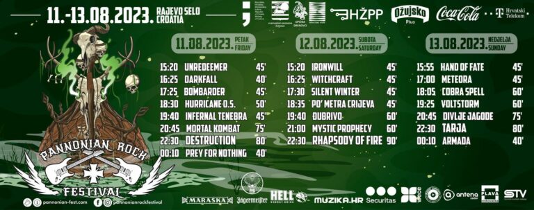 Pannonian Rock Festival 2023, Rajevo Selo, 11.-13.8.2023