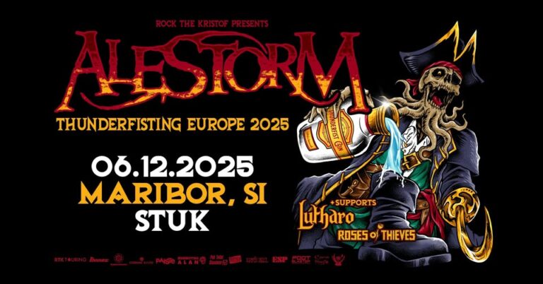 ALESTORM, Lutharo, Roses of Thieves, Stuk, Maribor, 6.12.2025