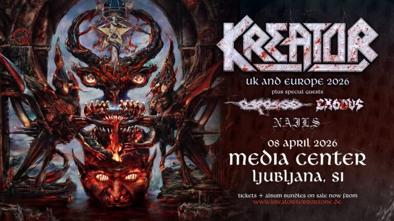 KREATOR, Carcass, Exodus, Nails, Media Center Ljubljana, 8.4.2026