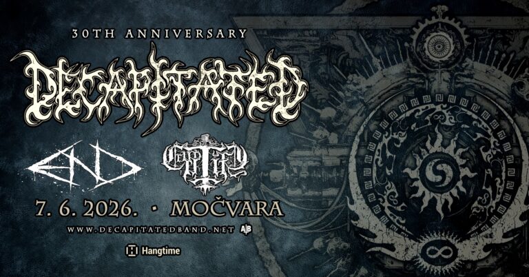 DECAPITATED, E.N.D., Cryptify, Klub Močvara, Zagreb, 7.6.2026