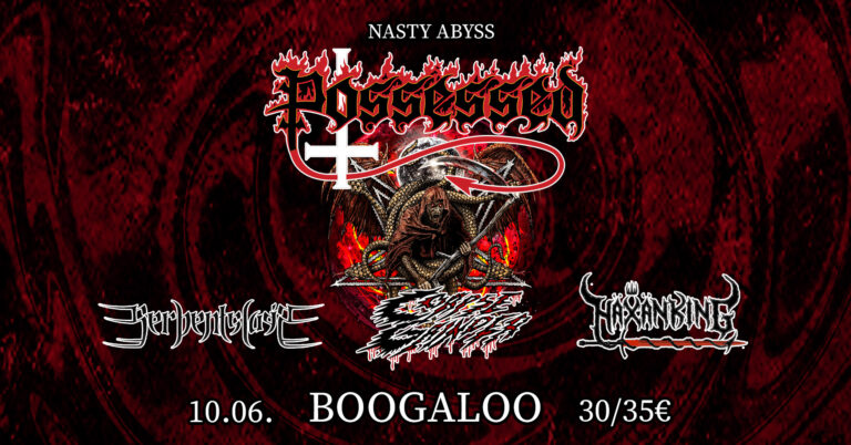POSSESSED, Corpse Grinder, Serpentslain, Häxänking- NASTY ABYSS, Boogaloo Zagreb, 10.6.2026