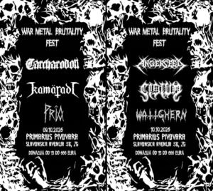 WAR METAL BRUTALITY FEST, Primarius craft brewery, Zagreb, 9.-10.10.2026
